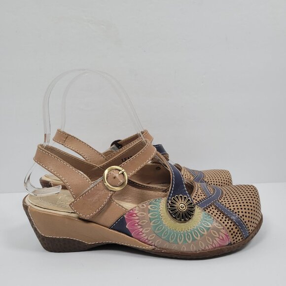 L'Artiste Spring Step Parkway Women's Multicolor Leather Sandals US Se 5.5 EU 36 - Picture 1 of 8